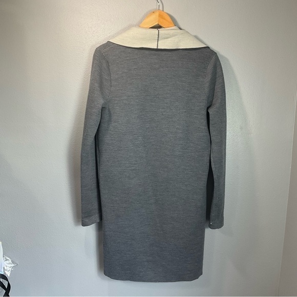 VINCE Two Tone Drape Open Front Wool Gray Cardigan merino wool blend size Small - Picture 7 of 11